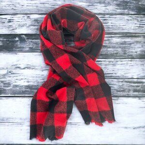 NEW/NWT Old Navy Red & Black Buffalo Check Blanket Scarf